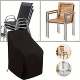 Outdoor patio chair cover shown protecting different types of chairs
