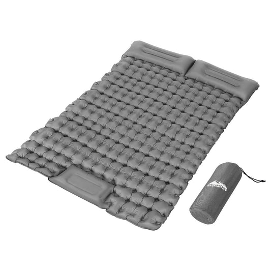Outdoor Recreation > Camping > Inflatable Mattresses - Weisshorn Self Inflating Mattress Camping Sleeping Mat Air Bed Double Pillow Bag - Garden Yard
