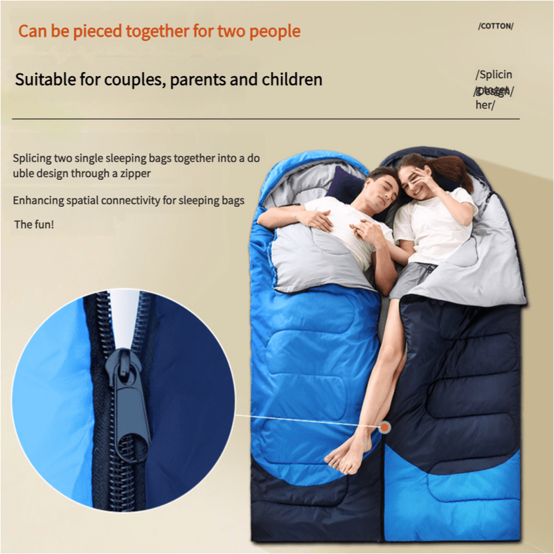 Outdoor Recreation > Camping > Sleeping Bags - Sleeping Bag - Lightweight for Adults, Camping, Hiking, Backpacking (With accessories + eye mask + earbuds + square pillow) - Garden Yard