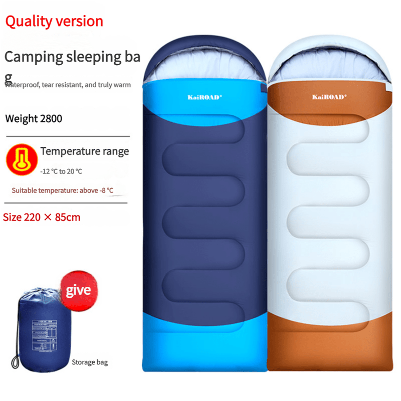 Outdoor Recreation > Camping > Sleeping Bags - Sleeping Bag - Lightweight for Adults, Camping, Hiking, Backpacking (With accessories + eye mask + earbuds + square pillow) - Garden Yard