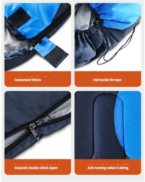 Outdoor Recreation > Camping > Sleeping Bags - Sleeping Bag - Lightweight for Adults, Camping, Hiking, Backpacking (With accessories + eye mask + earbuds + square pillow) - Garden Yard