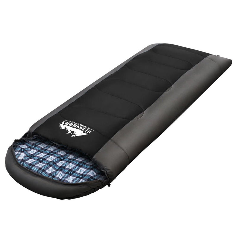 Outdoor Recreation > Camping > Sleeping Bags - Weisshorn Sleeping Bag Single Thermal Camping Hiking Tent Black  - 20°C - Garden Yard