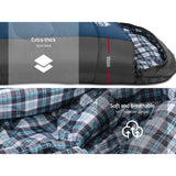 Outdoor Recreation > Camping > Sleeping Bags - Weisshorn Sleeping Bag Single Thermal Camping Hiking Tent Blue - 20°C - Garden Yard