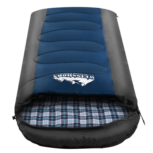 Outdoor Recreation > Camping > Sleeping Bags - Weisshorn Sleeping Bag Single Thermal Camping Hiking Tent Blue - 20°C - Garden Yard