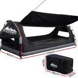 Outdoor Recreation > Camping > Tents - Weisshorn King Single Swag Camping Swags Canvas Free Standing Dome Tent Grey - Garden Yard