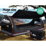 Outdoor Recreation > Camping > Tents - Weisshorn King Single Swag Camping Swags Canvas Free Standing Dome Tent Grey - Garden Yard