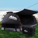 Outdoor Recreation > Camping > Tents - Weisshorn King Single Swag Camping Swags Canvas Free Standing Dome Tent Grey - Garden Yard