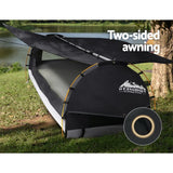 Outdoor Recreation > Camping > Tents - Weisshorn King Single Swag Camping Swags Canvas Free Standing Dome Tent Grey - Garden Yard