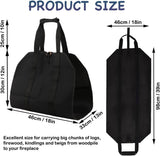 Detailed view of the continuous wrap-around support straps on the heavy canvas foldable felt log basket alternative.