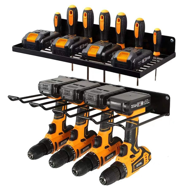 Sports & Fitness > Bikes & Accessories > Bicycle Stands & Storage - Power Tool Organizer Drill Holder Wall Mount Garage Storage Shelves Rack Wall Storage Organizer Set - Garden Yard