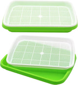 Close-up of sprouting tray drainage holes and water reservoir base