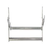 Close-up of the stainless steel clamp jaws on the beehive frame holder tool