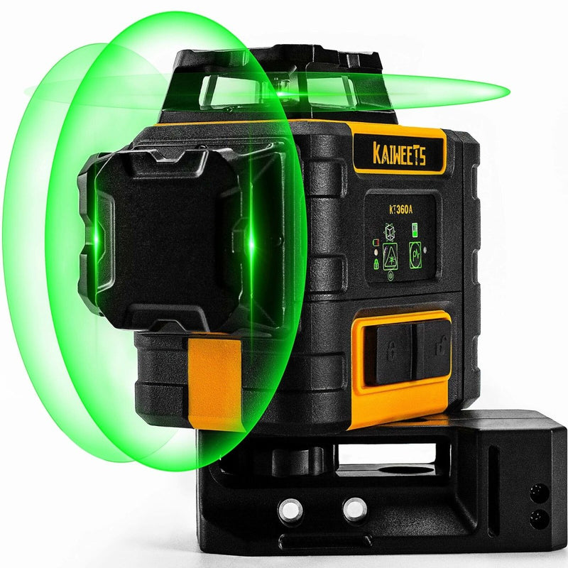 Tools > Industrial Tools > Measuring Tools & Sensors - KAIWEETS KT360A Green Laser Level 3 X 360° Rotary Self Leveling with 1 Rechargeable Battery - Garden Yard