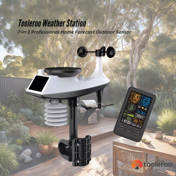 Tools > Industrial Tools > Measuring Tools & Sensors - Tooleroo Weather Station 7 - in - 1 Professional Home Forecast Outdoor Sensor - Garden Yard