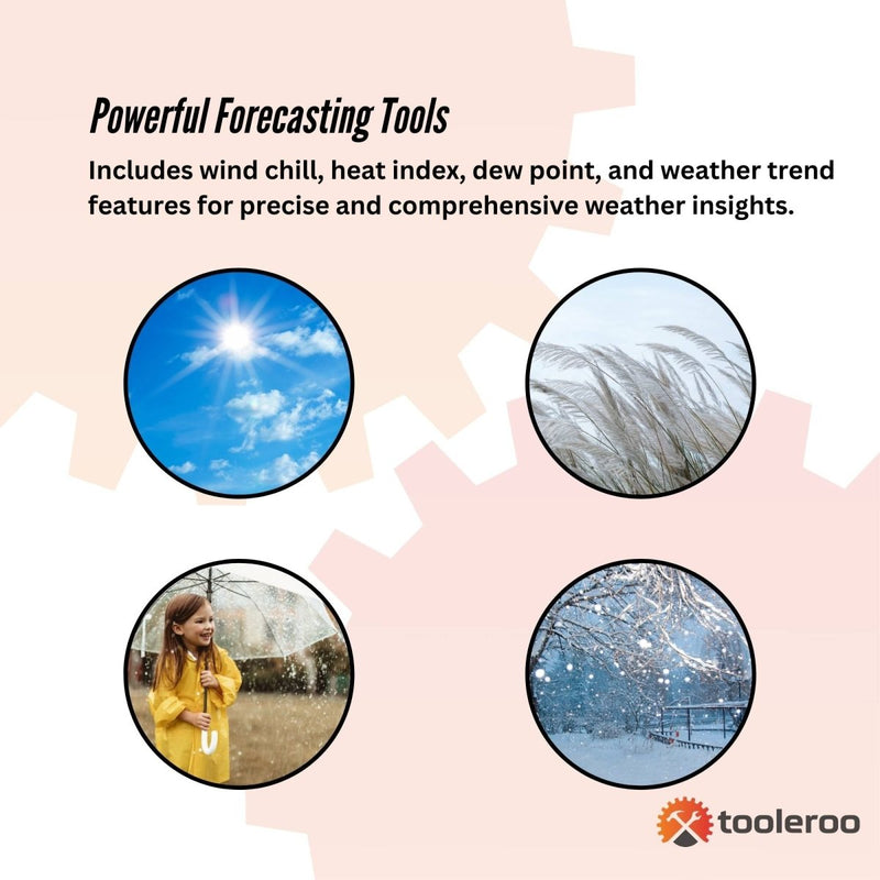 Tools > Industrial Tools > Measuring Tools & Sensors - Tooleroo Weather Station 7 - in - 1 Professional Home Forecast Outdoor Sensor - Garden Yard