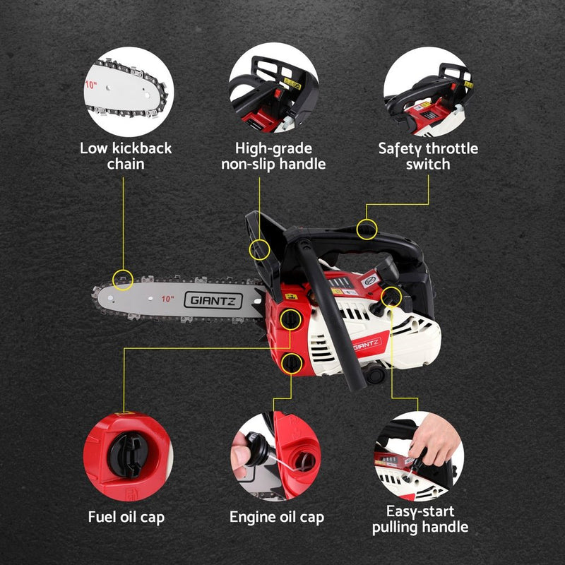 Tools > Power Tools > Chainsaws - Giantz 25cc Petrol Chainsaw 10" Bar E - Start Tree Pruning Chain Saw - Garden Yard