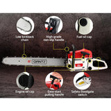 Tools > Power Tools > Chainsaws - Giantz Chainsaw Petrol 62CC 22" Bar Commercial E - Start Pruning Chain Saw,Giantz Chainsaw Petrol 62CC 22" Bar Commercial E - Start Pruning Chain Saw 5.2HP - Garden Yard