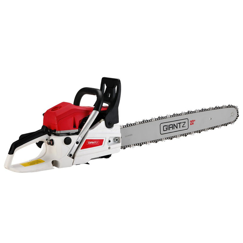 Tools > Power Tools > Chainsaws - Giantz Chainsaw Petrol 62CC 22" Bar Commercial E - Start Pruning Chain Saw,Giantz Chainsaw Petrol 62CC 22" Bar Commercial E - Start Pruning Chain Saw 5.2HP - Garden Yard