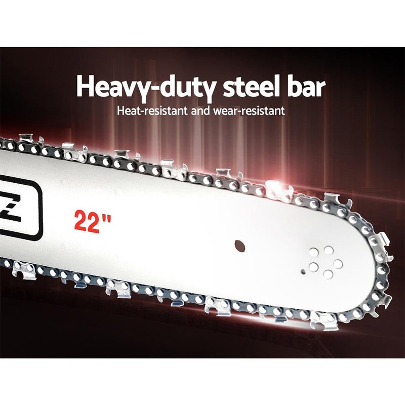 Tools > Power Tools > Chainsaws - Giantz Chainsaw Petrol 62CC 22" Bar Commercial E - Start Pruning Chain Saw,Giantz Chainsaw Petrol 62CC 22" Bar Commercial E - Start Pruning Chain Saw 5.2HP - Garden Yard