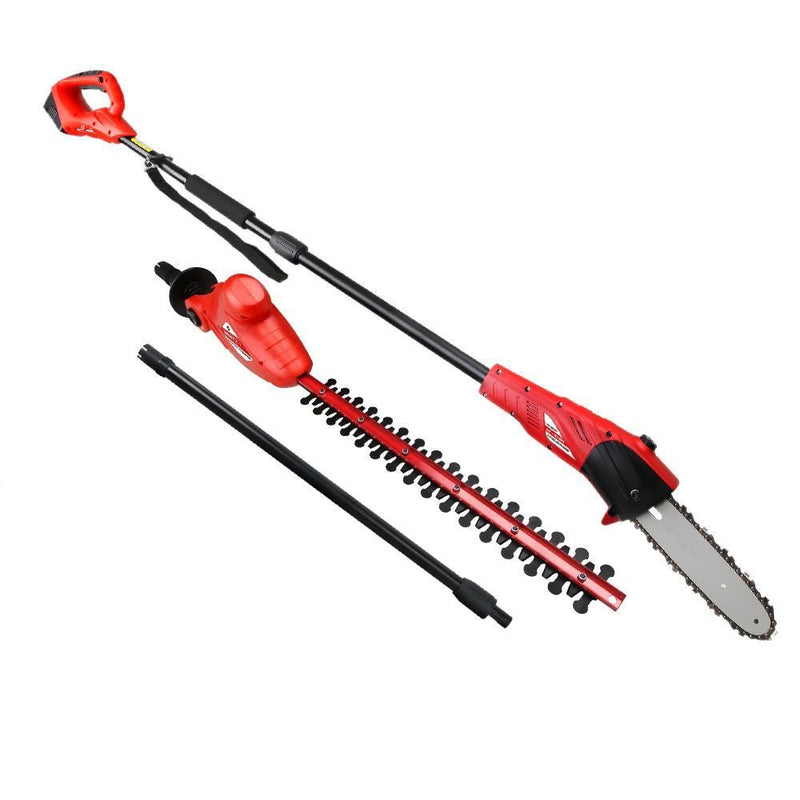 Tools > Power Tools > Chainsaws - Giantz Chainsaw Trimmer Cordless Pole Chain Saw 8in 20V Battery 2.7m Reach - Garden Yard