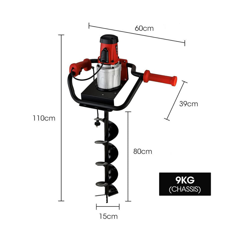 Tools > Power Tools > Outdoor Power Equipment - Baumr - AG 1500W Electric Post Hole Auger Digger - Garden Yard