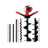 Tools > Power Tools > Outdoor Power Equipment - Giantz 80CC Petrol Post Hole Digger Extension Auger Bits Kit - Garden Yard