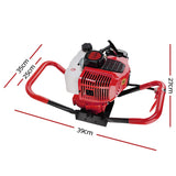 Tools > Power Tools > Outdoor Power Equipment - Giantz 80CC Post Hole Digger Motor Only Petrol Engine Red - Garden Yard