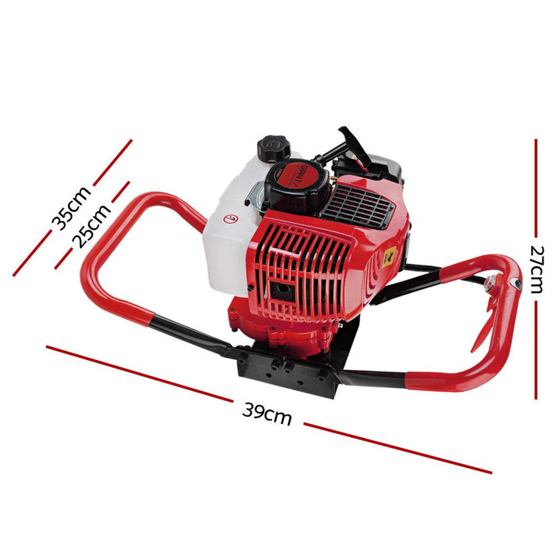 Tools > Power Tools > Outdoor Power Equipment - Giantz 80CC Post Hole Digger Motor Only Petrol Engine Red - Garden Yard