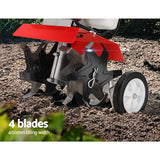 Tools > Power Tools > Outdoor Power Equipment - Giantz 88CC Tiller Garden Cultivator Rototiller 4 Blades Soil Plower Rotary Hoe - Garden Yard