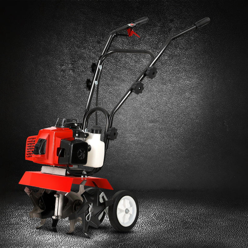 Tools > Power Tools > Outdoor Power Equipment - Giantz 88CC Tiller Garden Cultivator Rototiller 4 Blades Soil Plower Rotary Hoe - Garden Yard