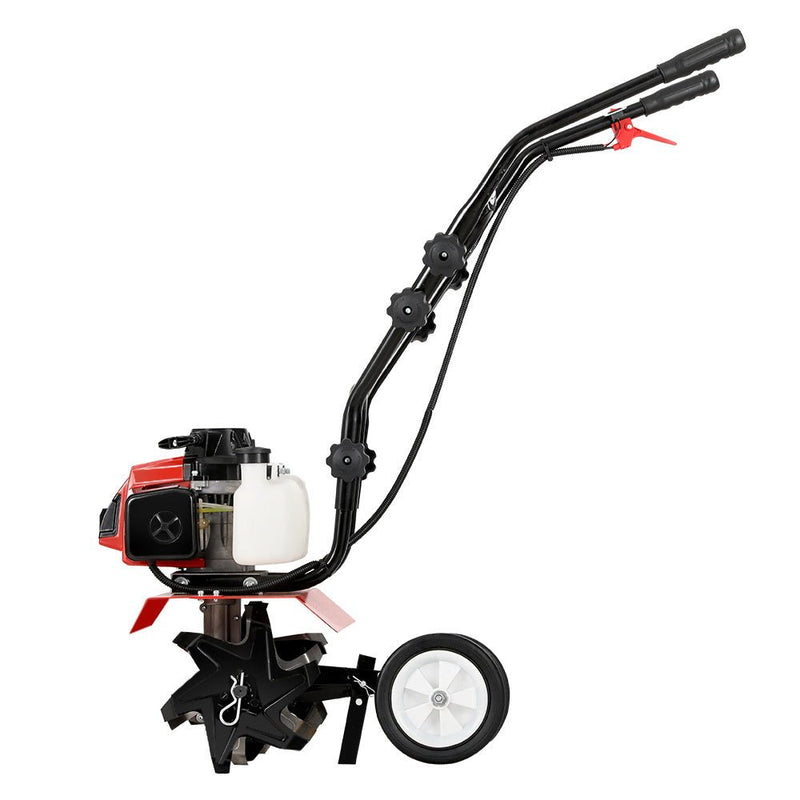 Tools > Power Tools > Outdoor Power Equipment - Giantz 88CC Tiller Garden Cultivator Rototiller 4 Blades Soil Plower Rotary Hoe - Garden Yard