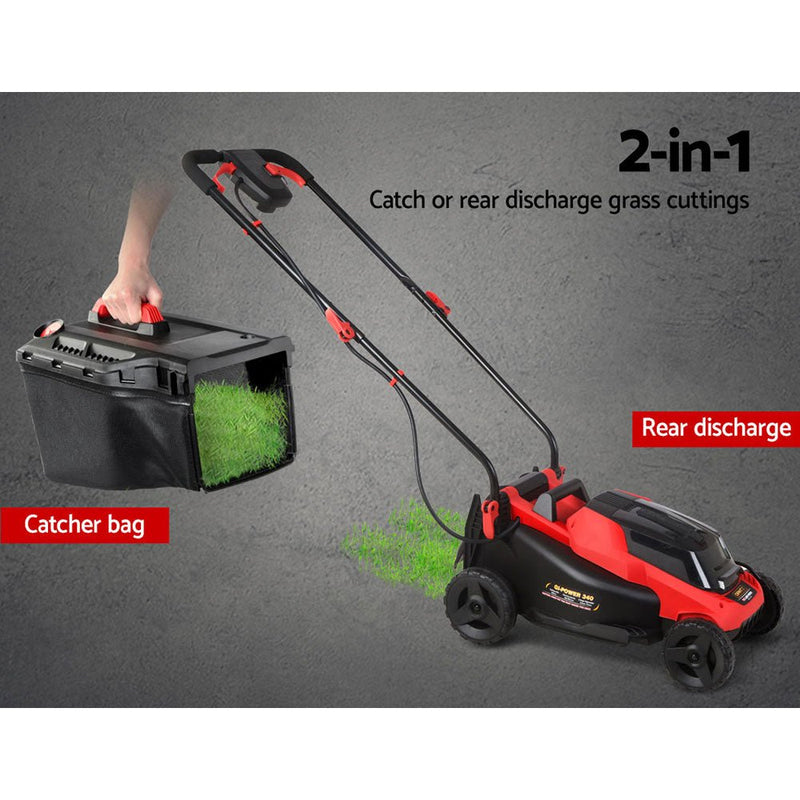 Tools > Power Tools > Outdoor Power Equipment - Giantz Lawn Mower Cordless 40V Battery Electric Lawnmower 34cm Width - Garden Yard