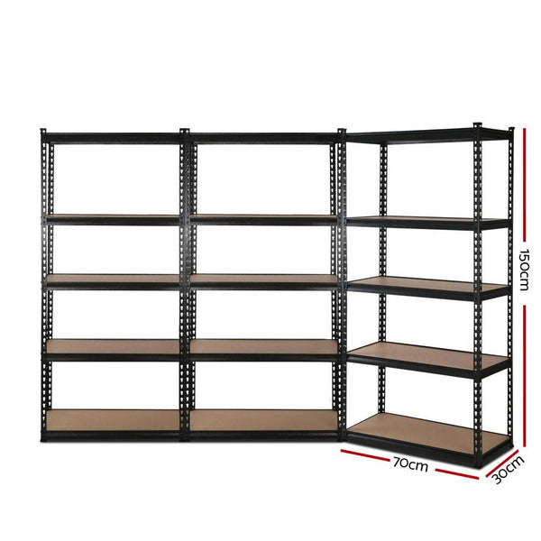 Tools > Tools Storage > Wall Storage Racks - 3x1.5M Warehouse Shelving Racking Storage Garage Steel Metal Shelves Rack - Garden Yard