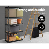 Tools > Tools Storage > Wall Storage Racks - 3x1.8M 5 - Shelves Steel Warehouse Shelving Racking Garage Storage Rack Grey - Garden Yard