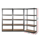 Tools > Tools Storage > Wall Storage Racks - 3x1.8M 5 - Shelves Steel Warehouse Shelving Racking Garage Storage Rack Grey - Garden Yard