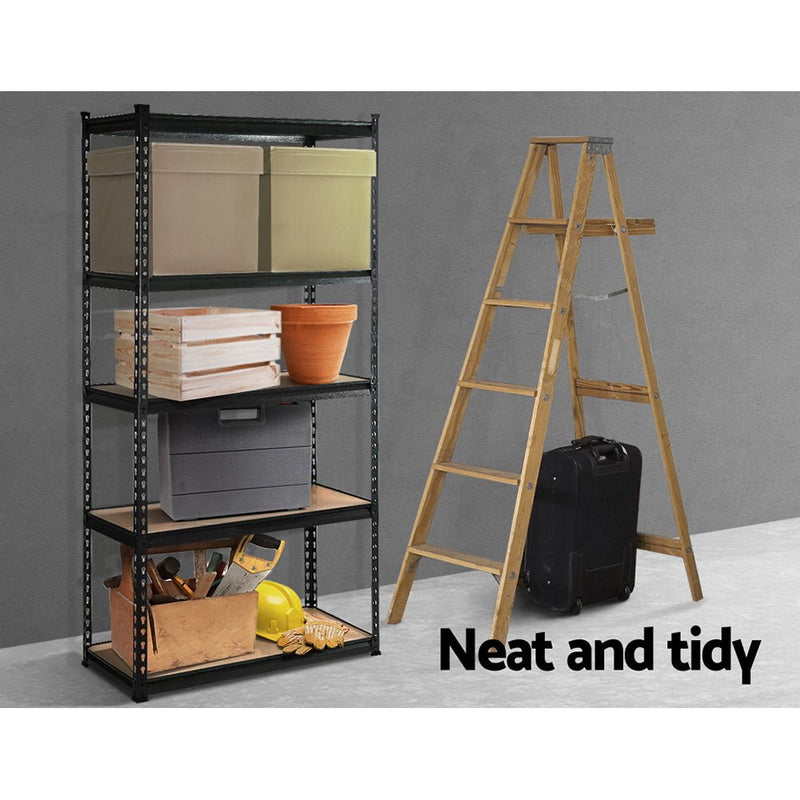 Tools > Tools Storage > Wall Storage Racks - Giantz 1.5M Garage Shelving Warehouse Rack Pallet Racking Storage Shelve Black - Garden Yard