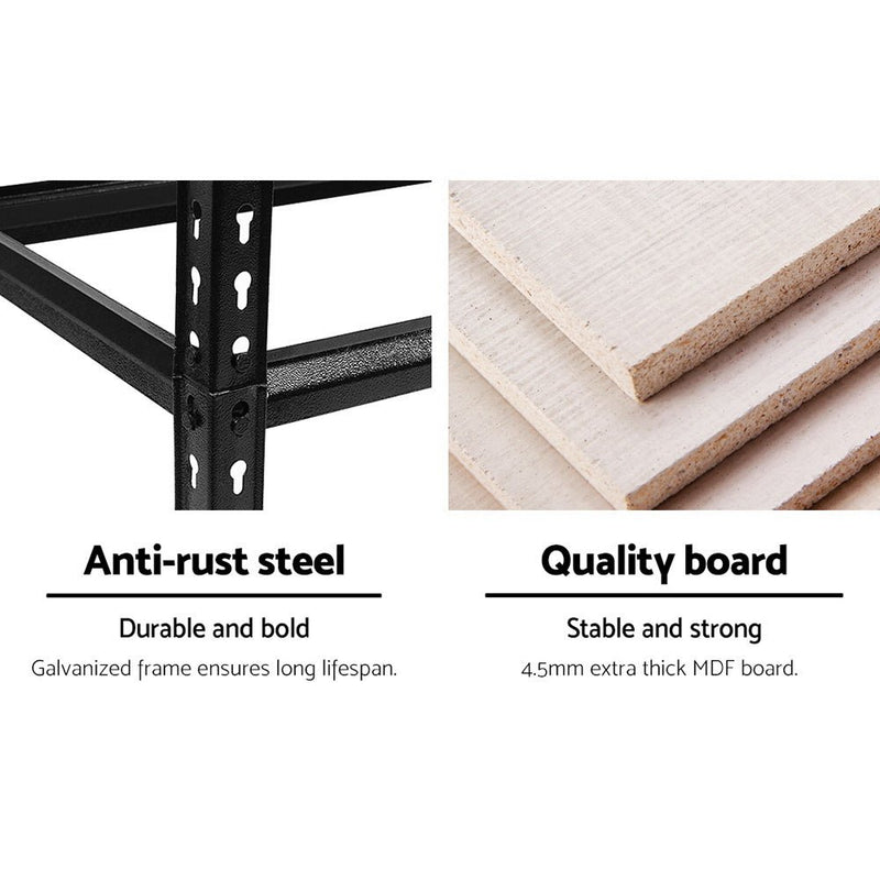 Tools > Tools Storage > Wall Storage Racks - Giantz 1.5M Garage Shelving Warehouse Rack Pallet Racking Storage Shelve Black - Garden Yard