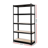 Tools > Tools Storage > Wall Storage Racks - Giantz 1.5M Garage Shelving Warehouse Rack Pallet Racking Storage Shelve Black - Garden Yard