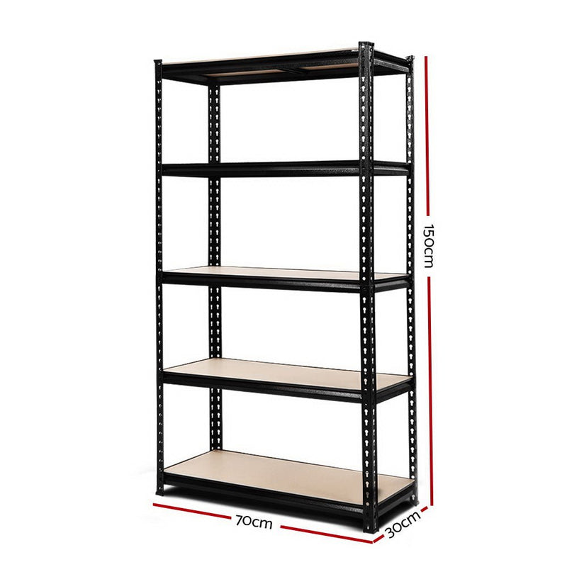 Tools > Tools Storage > Wall Storage Racks - Giantz 1.5M Garage Shelving Warehouse Rack Pallet Racking Storage Shelve Black - Garden Yard