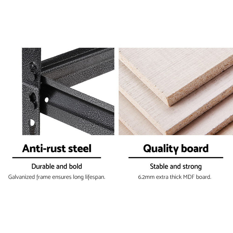 Tools > Tools Storage > Wall Storage Racks - Giantz 1.8M Garage Shelving Warehouse Rack Pallet Racking Storage Shelf Charcoal - Garden Yard