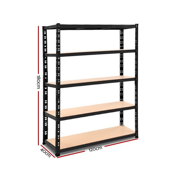 Tools > Tools Storage > Wall Storage Racks - Giantz 1.8M Garage Shelving Warehouse Rack Pallet Racking Storage Shelve Black - Garden Yard