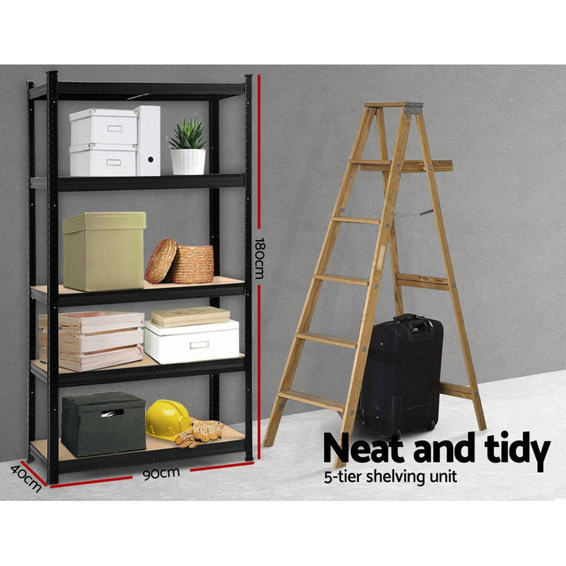 Tools > Tools Storage > Wall Storage Racks - Giantz 1.8M Warehouse Racking Rack Shelving Garage Storage Steel Metal Shelves - Garden Yard