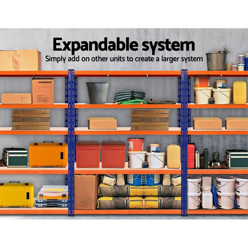 Tools > Tools Storage > Wall Storage Racks - Giantz 2.4Mx1.8M Garage Shelving Warehouse Rack Pallet Racking Storage Blue - Garden Yard