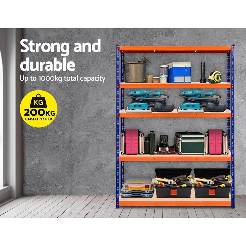 Tools > Tools Storage > Wall Storage Racks - Giantz 2.4Mx1.8M Garage Shelving Warehouse Rack Pallet Racking Storage Blue - Garden Yard