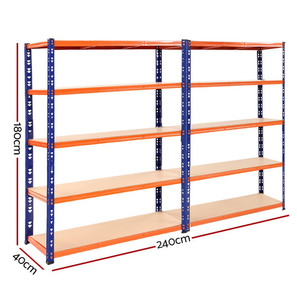 Tools > Tools Storage > Wall Storage Racks - Giantz 2.4Mx1.8M Garage Shelving Warehouse Rack Pallet Racking Storage Blue - Garden Yard