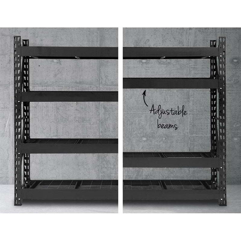 Tools > Tools Storage > Wall Storage Racks - Giantz 2Mx2M Garage Shelving Warehouse Rack Pallet Racking Storage Shelve Black - Garden Yard