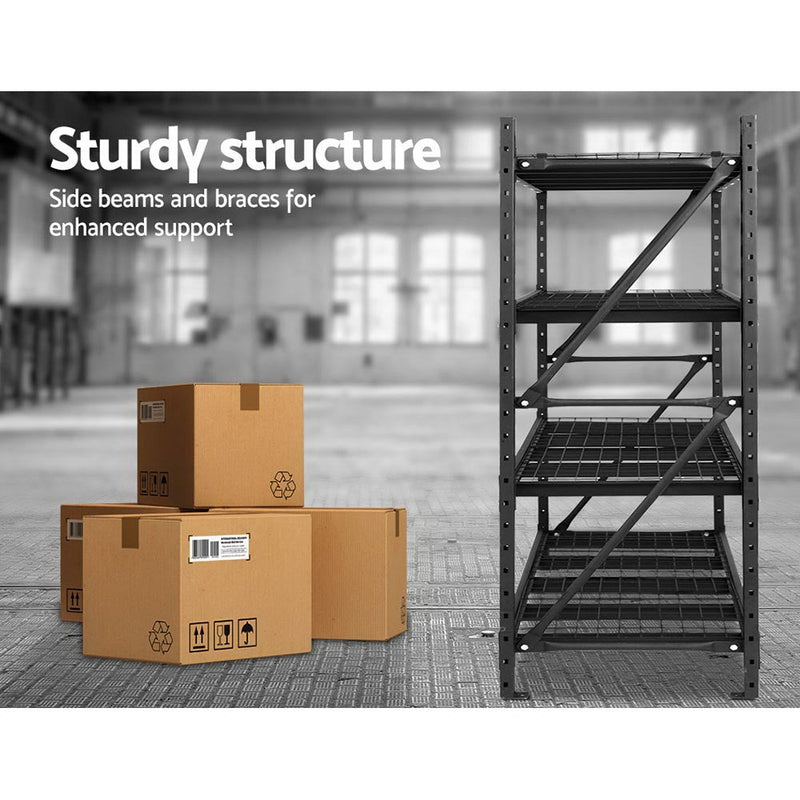 Tools > Tools Storage > Wall Storage Racks - Giantz 2Mx2M Garage Shelving Warehouse Rack Pallet Racking Storage Shelve Black - Garden Yard