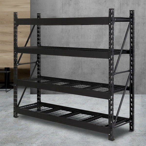 Tools > Tools Storage > Wall Storage Racks - Giantz 2Mx2M Garage Shelving Warehouse Rack Pallet Racking Storage Shelve Black - Garden Yard