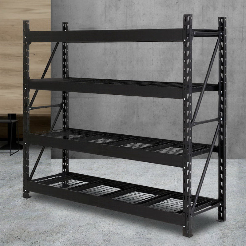 Tools > Tools Storage > Wall Storage Racks - Giantz 2Mx2M Garage Shelving Warehouse Rack Pallet Racking Storage Shelve Black - Garden Yard