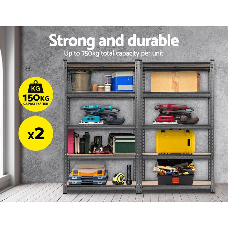 Tools > Tools Storage > Wall Storage Racks - Giantz 2x1.5M Garage Shelving Warehouse Rack Storage Racking Storage Steel - Garden Yard